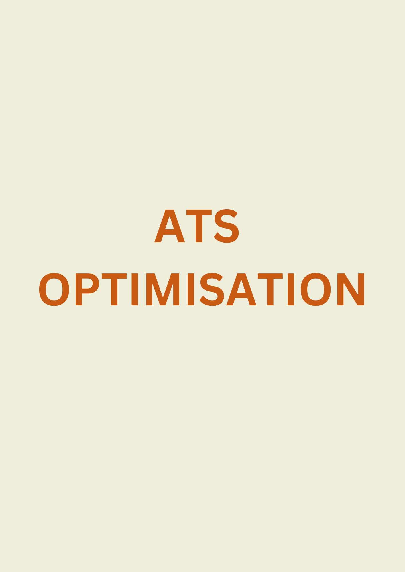 Text graphic reading 'ATS OPTIMISATION' on a pale background.