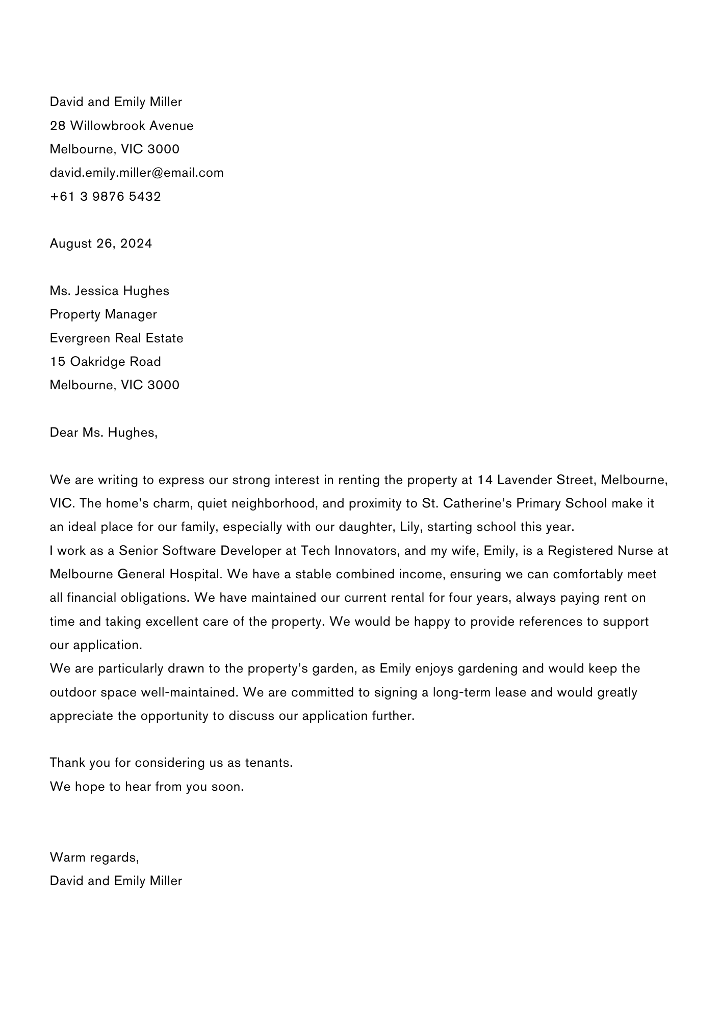 Rental Cover Letter Service