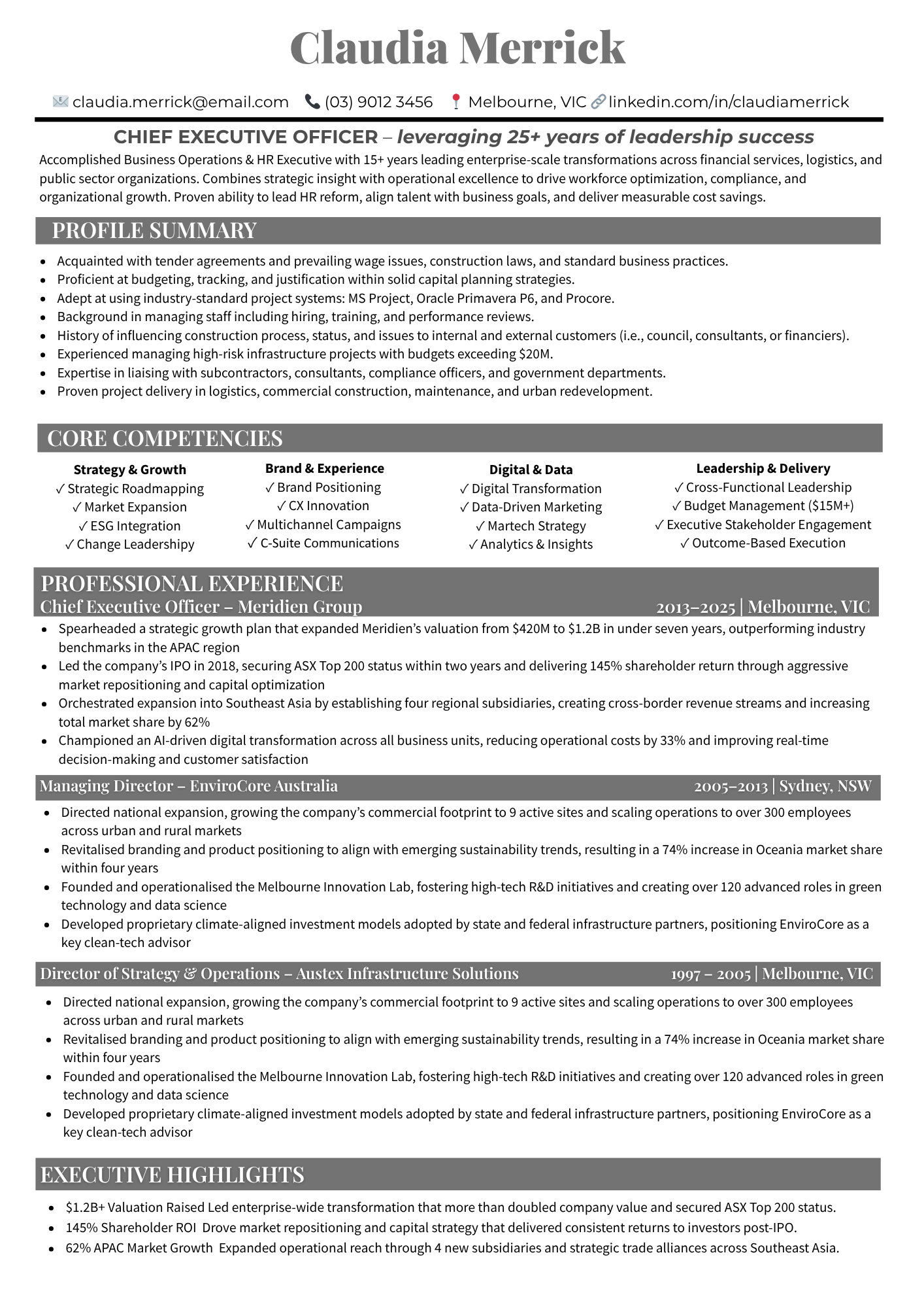 Executive Resume